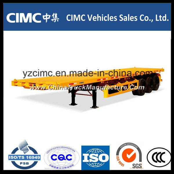 Cimc 3 Axles 40 Feet Flatbed Container Trailer