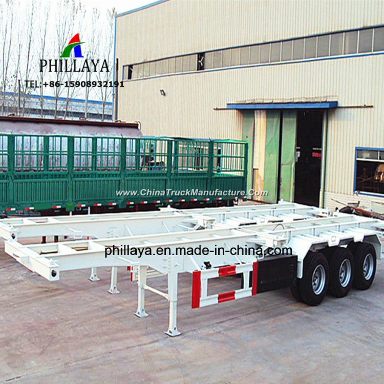 Skeletal Deck Chassis Transport Truck Semi Trailer Container Frame
