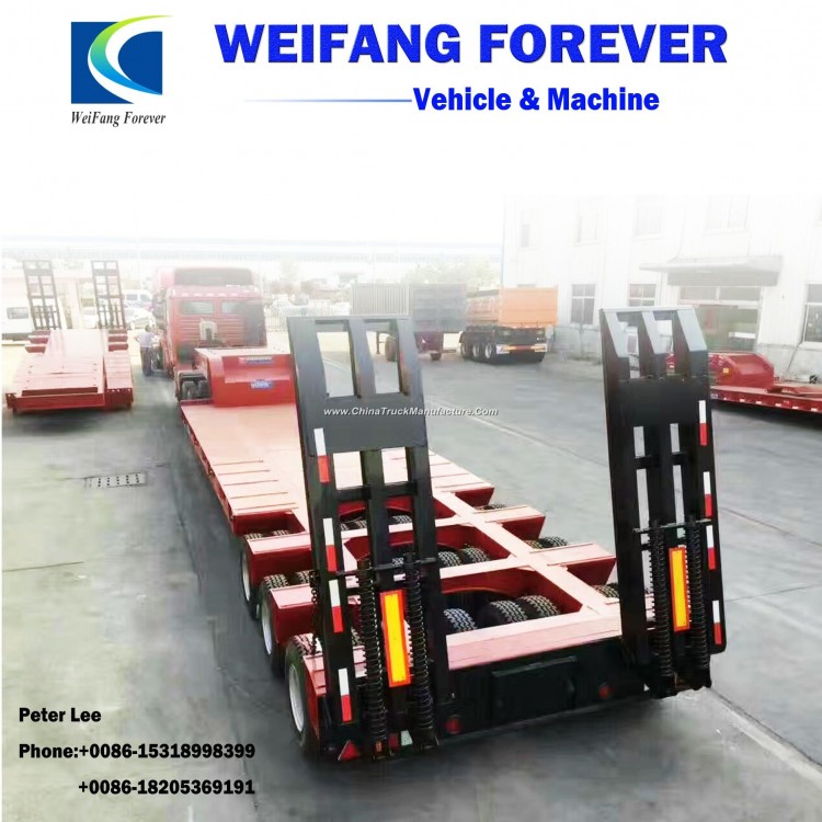 3 Axle Factory Price for 50t - 60t Low Bed Truck Semi Trailer