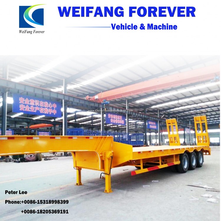 Weifang Forvever Excavator Transportation Gooseneck Low Bed Semi Trailer 3 Axles