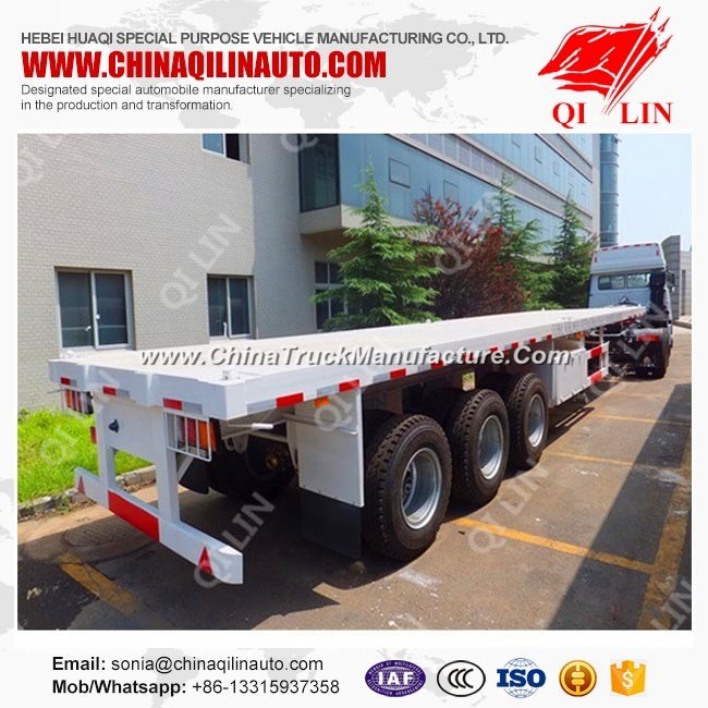 20FT-40FT Container Carrier Flat Bed Plataforma Tri-Axles Acoplado