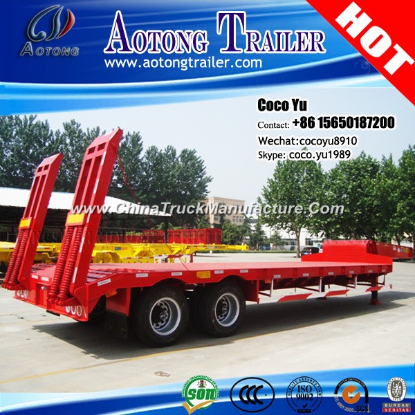 Double Axis Drop Deck Semi Trailer with Tri-Angle Widening Support