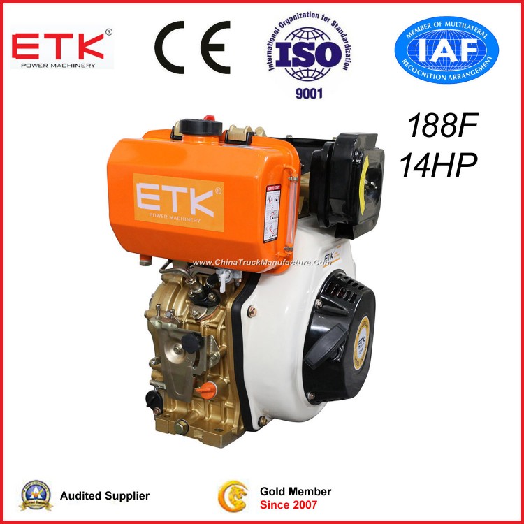 14HP/3600rpm Single Cylinder Air-Cooled Diesel Engine (Marine Manual Pulley Accepted)