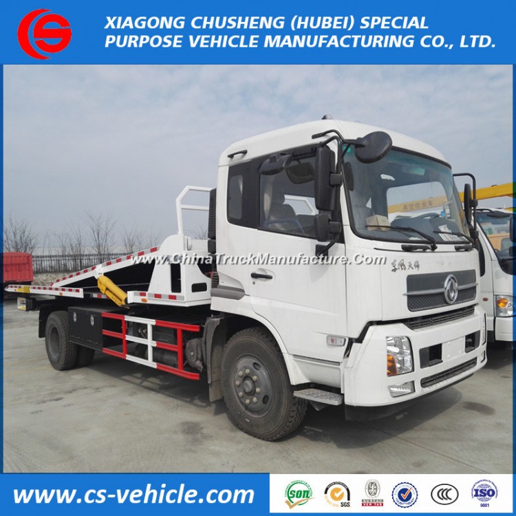 Dongfeng One Drive Three 10tons Road Recovery Flatbed Wrecker Truck