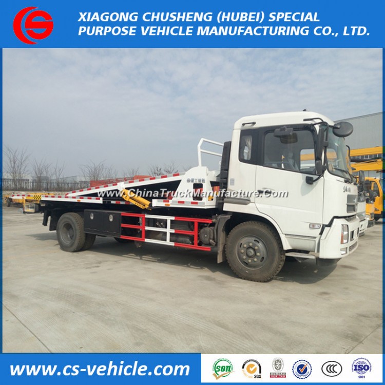 Dongfeng 4X2 One Drive Three 8tons 10tons Flatbed Towing Truck