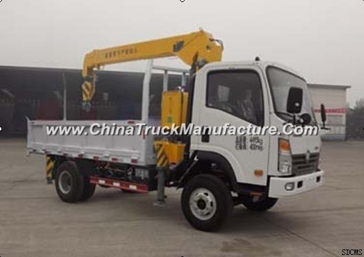 Sinotruk Cdw 4X2 Diesel Engine 12 Ton Mounted Truck Crane for Sale