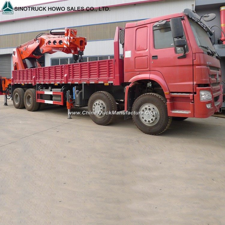 Sinotruk HOWO 8X4 Chassis Cargo Truck Crane
