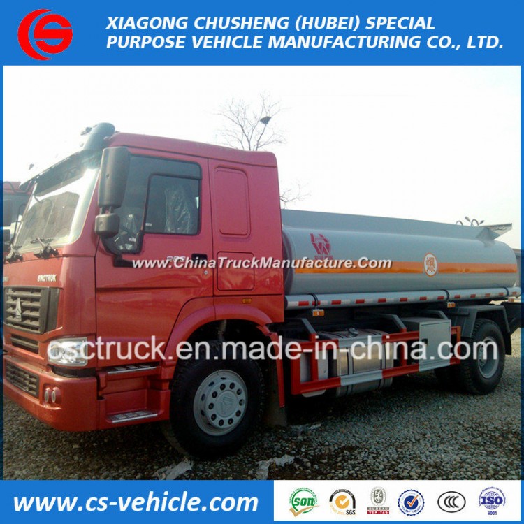 Heavy Duty Sino Truck HOWO 4X2 266HP Oil Transport Truck 15000liters Fuel Tank Truck for Sale