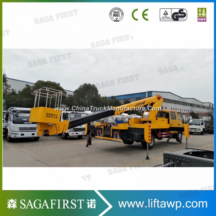 Ce Certificated Hydraulic Lifting 8m to 18m 4X2 Bucket Truck Mounted Aerial Boom Lift