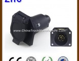 Trailer Parts 7-Way Blade Round Plastic Vehicle Trailer and Connector