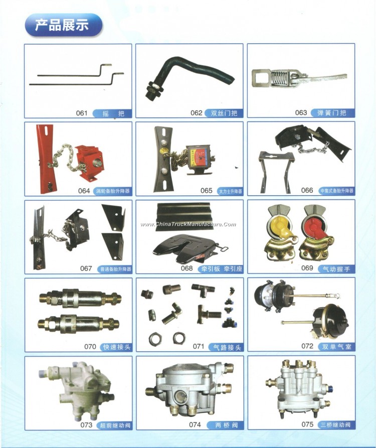 Trailer Parts/ Trailer Spare Parts Doorknob, 5th Wheel, Spare Wheel up and Down Regulator, Air Bag, 