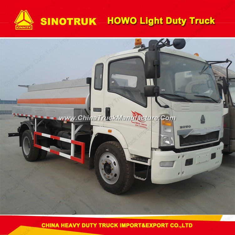 Light Weight HOWO 4X2 3cbm 3000liters Gasoline Fuel Tank Truck