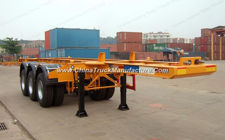 High Quality 3axle Sinotruk HOWO 40FT Skelete Container Semi Trailer