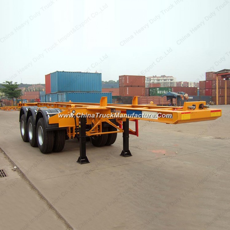 Directly Factory 40FT Skeleton Container Truck Semi Trailer with Twist Locks