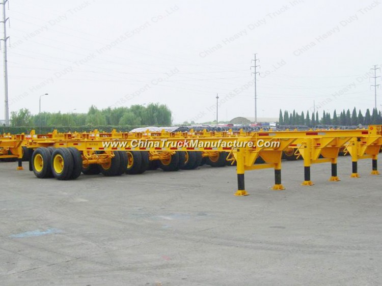 40FT 3 Axles Container Trailer Truck Skeleton Semi Trailer for Sale