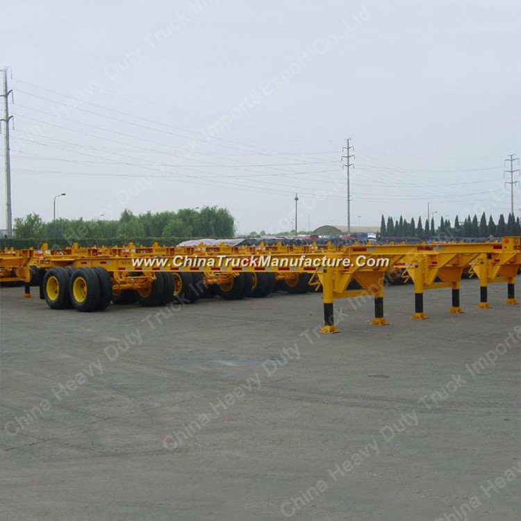 2 3 Axles 20FT 40FT Container Transport Truck Towing Chassis Skeleton Semi Trailer