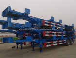 3 Axles Skeleton Semi Trailer Low Bed Container Trailer for Sale