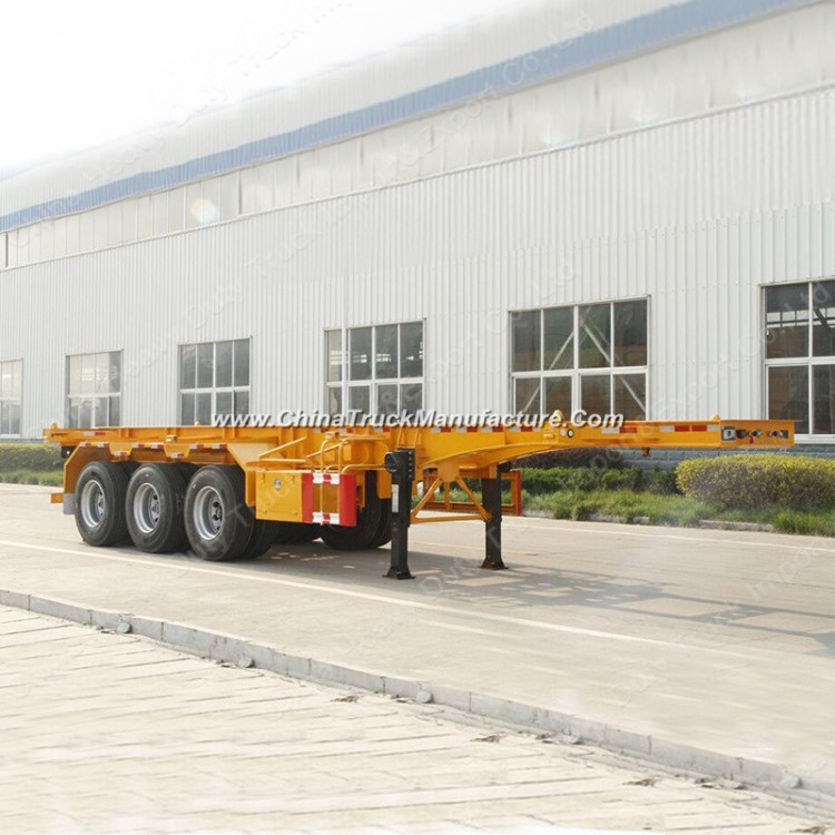 Hot Selling Tri Axle 20FT 40FT Skeleton Container Chasis Semi Trailer / Container Trailer for Sale