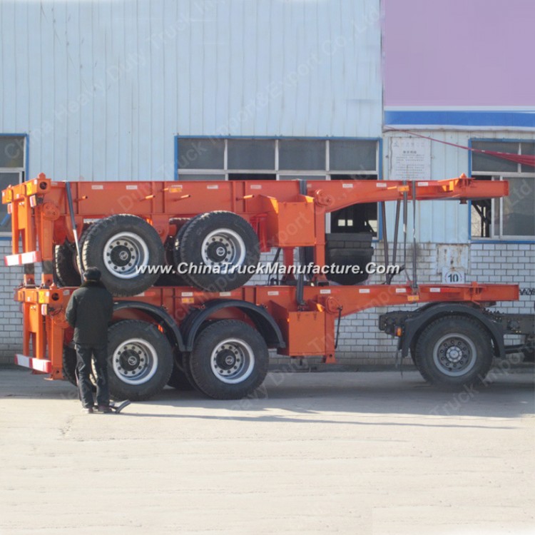 Chinatrailers Manufacture Skeleton 2 Axle 3 Axle 20FT 40FT Skeletal Container Lowbed Low Bed Trailer