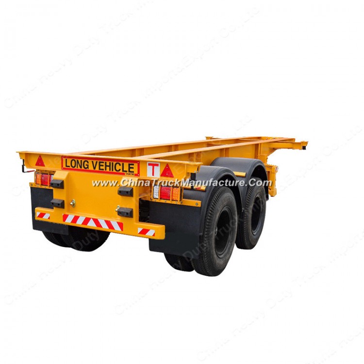 Shipping Container Transport 2 Axles Skeleton Semi Truck Trailer
