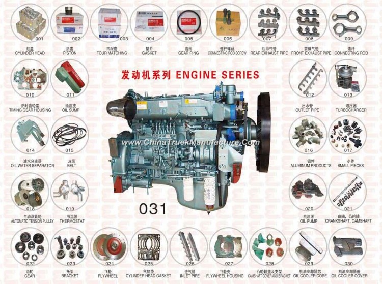 336HP Euro 2 Emission Standard Sinotruk Engine Wd615.69 for HOWO Truck