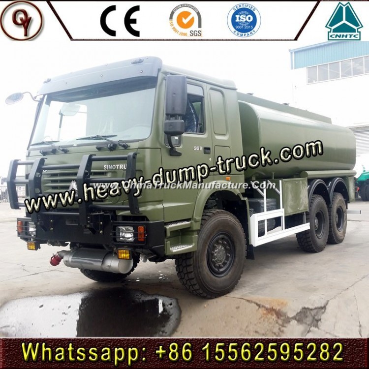 off Road 6X6 180 HP HOWO Fuel/Oil/Petrol/Diesel Tank Truck for Export