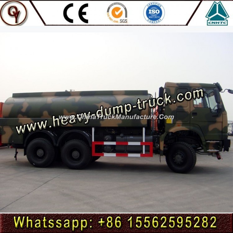 6X6 HOWO 12 Wheeler Trucks Capacity Fuel Tank Truck Military Fuel Tanker Truck