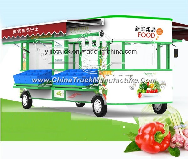 Green Fruit and Vegetable Vending Truck Movable on The Street