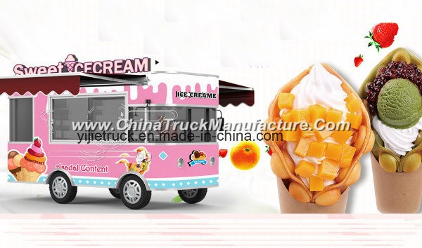 Ice Cream Street Cold Drinks Easy Operation BBQ Kitchen Shop Mobile Food Trailer