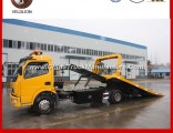 Dongfeng 4*2 3tons One Carry Two Flatbed Road Wrecker Truck for Sale