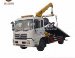 Dongfeng Platform Road Wrecker Towing Sliding Platform Recovery Truck with Crane