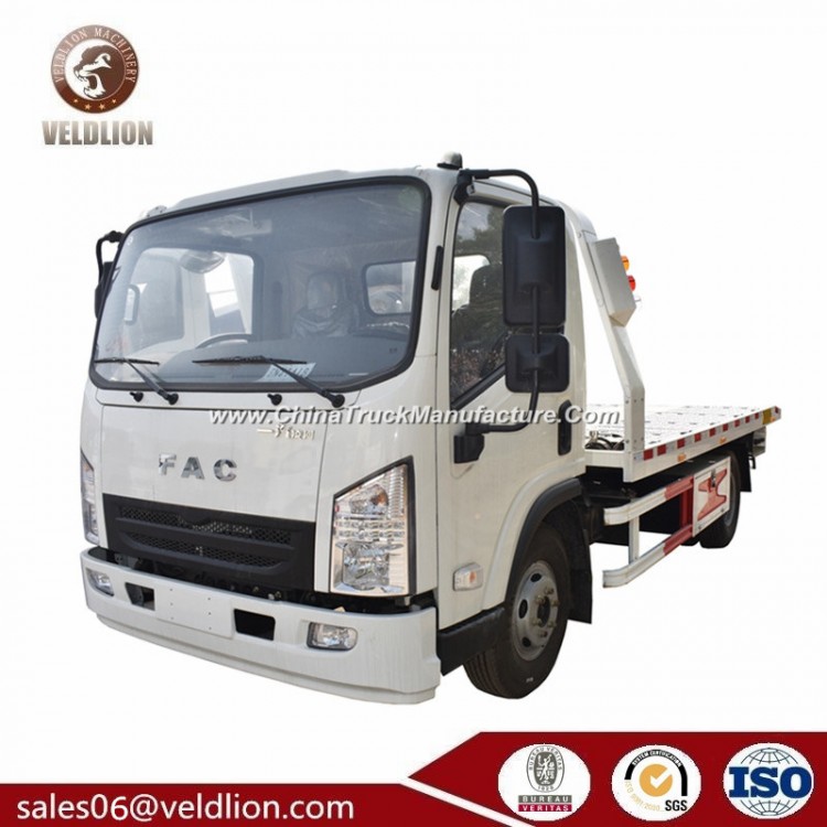 Chinese Brand Fac 6 Wheelers 3ton/4ton/5ton Payload Flatbed Wrecker Tow Truck (one towing two)