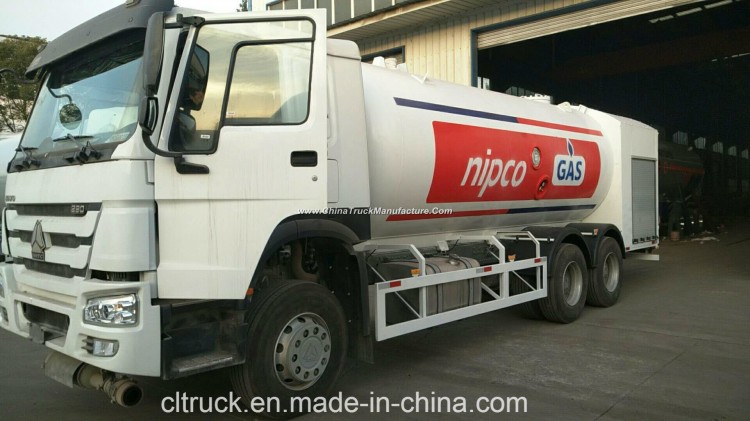 Sinotruk HOWO 6X4 20m3 25cbm LPG Tanker Bobtail Truck with Dispenser for Nipco