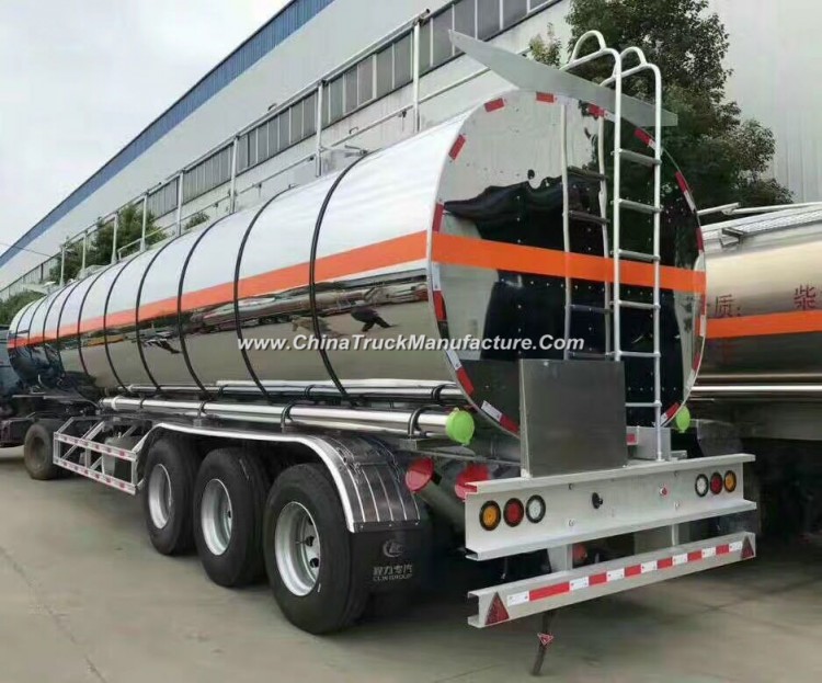 3 Axles 45000 Liters Stainless Steel Oil / Fuel Tanker Trailer for Delivery