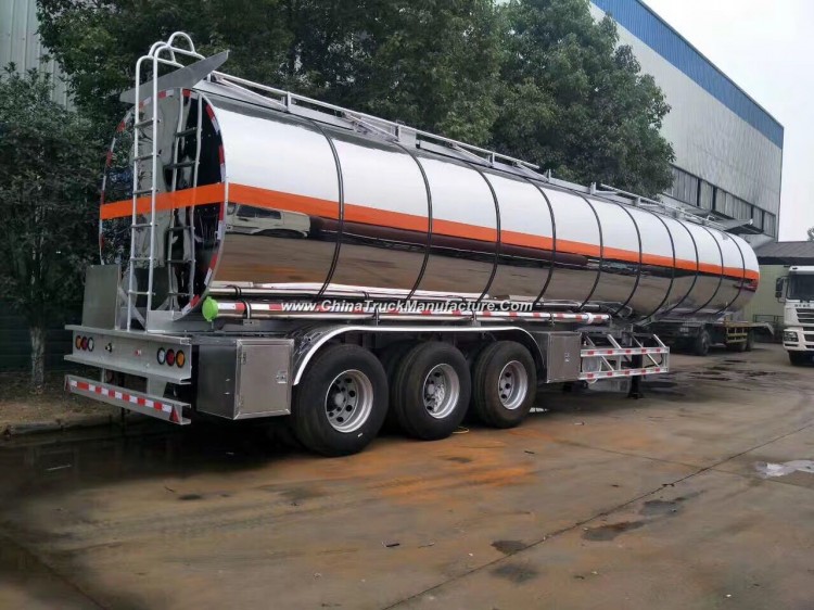 Tri-Axle 40000 Liters Stainless Steel Diesel/Oil/Petrol/Fuel Tanker Trailer for Sale