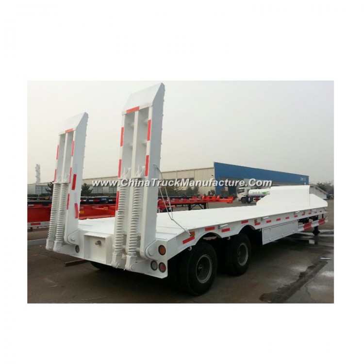 Carbon Steel 3 Axle Low Bed Flatbed Semi Trailer