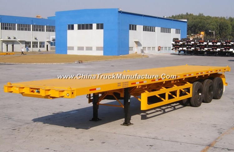 3 Axles 50 Tons Flatbed Containe Semi Trailer for Sale