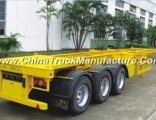 3 Axles 20FT 40FT Skeletal Optional Flatbed Container Semi Trailer