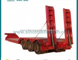 Three Axles Low Bed Semi Trailer with Hydraulic Ladder