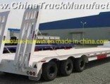 Hot Selling 3 Axles Lowbed Semi Trailer with Hydraulic Ladder