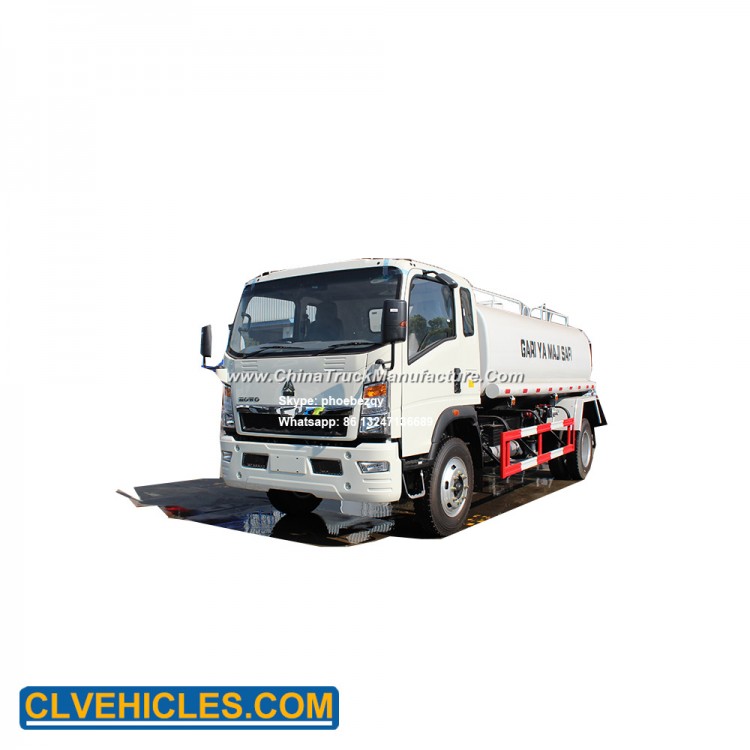 China HOWO 4X2 Rhd 10000L Water Bowser Vehicle for Sale