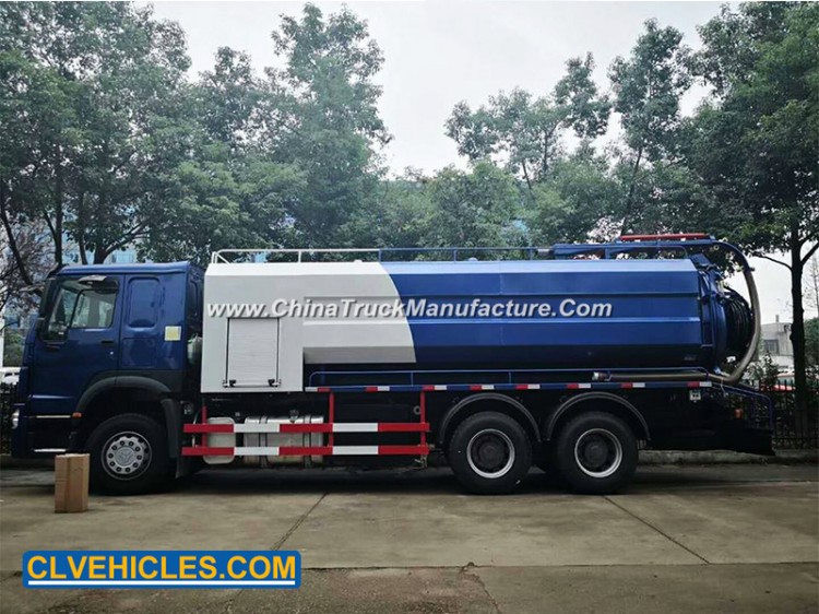 HOWO 18000liters Heavy Duty Sewage Suction Truck Combined with Sewer Jetting Cleaning Truck