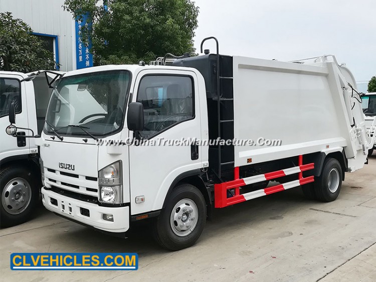 Isuzu New 6 Wheeler 8m3 Garbage Container Rear Lifting Refuse Compactor Truck