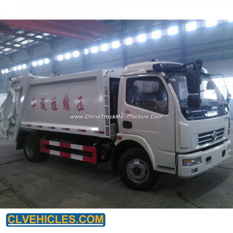 6cbm Dongfeng Garbage Truck Refuse Compactor Truck Compressed Rubbish Vehicle
