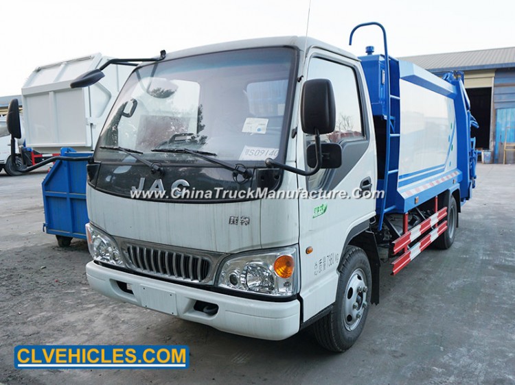6 Wheels Garbage Compactor Truck with Rear Bin Lifter 5tons Refuse Compactor Truck