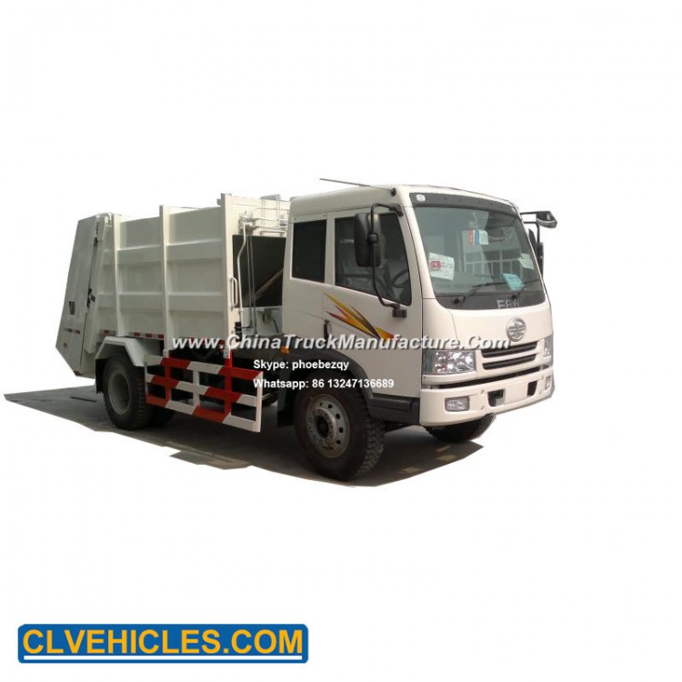 Chinese Manufacturer FAW Chassis 4X2 10cbm Compactor Waste Truck