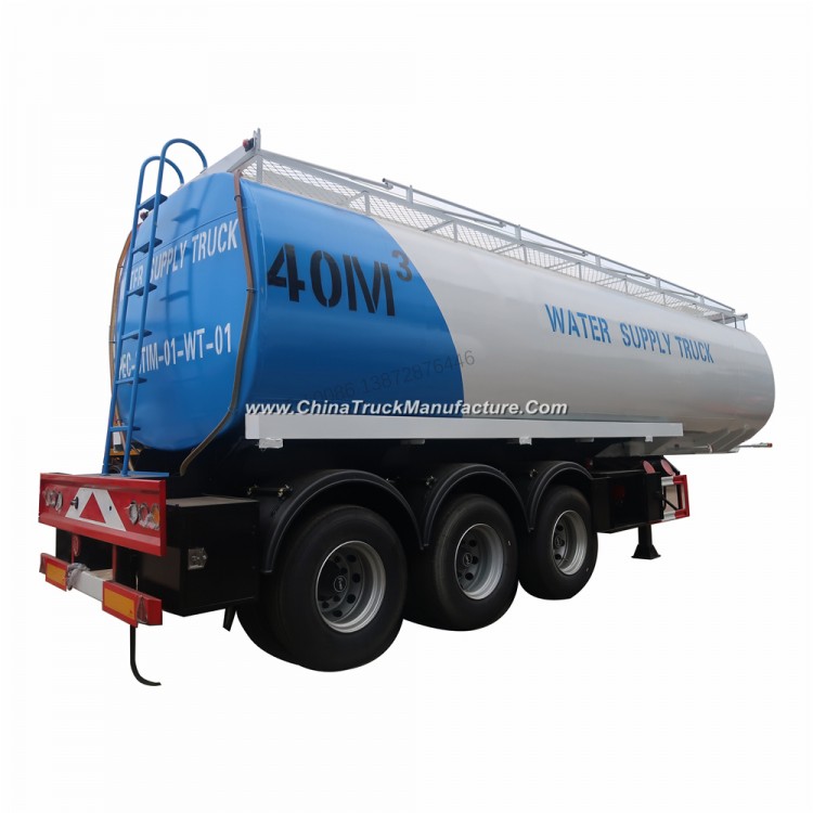 Clw Brand Stainless Steel SS304 40m3 Water Tank Trailer for Sale