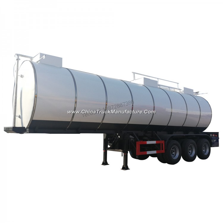 3 Axles 45000 Liters Aluminum Fuel Tanker Trailer for Crude Oil with Insulating Layer