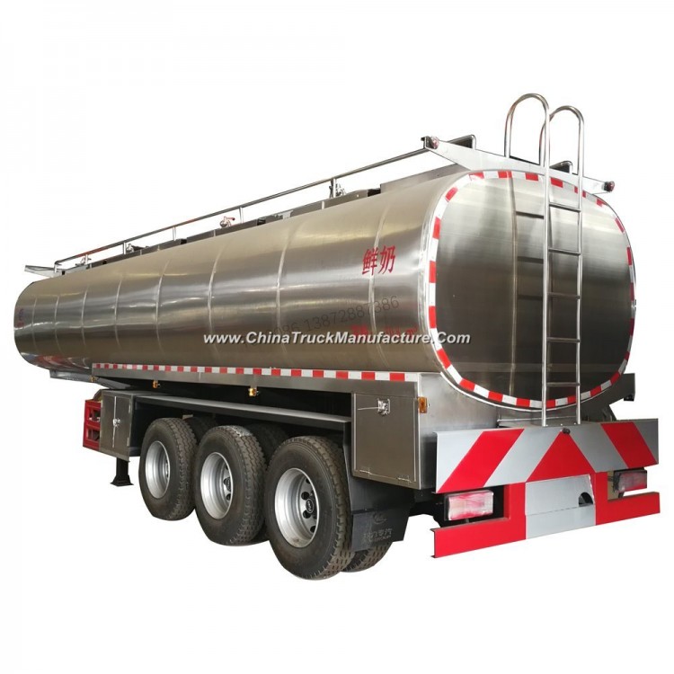 3 Axles 30000liters Stainless Steel 304 - 2b Tank Cooler Transport Milk Tanker Trailer Price for Sal