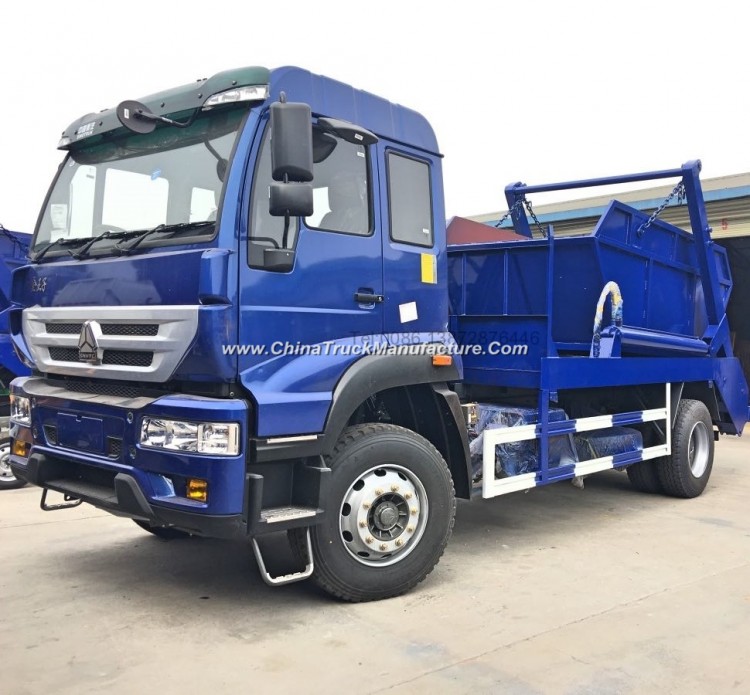 Sinotruk HOWO Golden Prince Right Hand Drive 8m3 10m3 Swing Arm Skip Loader Garbage Truck Dimensions